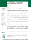 Cover page: Novel late-onset Alzheimer disease loci variants associate with brain gene expression.