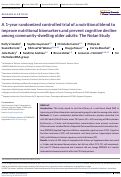 Cover page: A 1‐year randomized controlled trial of a nutritional blend to improve nutritional biomarkers and prevent cognitive decline among community‐dwelling older adults: The Nolan Study