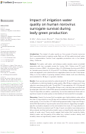 Cover page: Impact of irrigation water quality on human norovirus surrogate survival during leafy green production