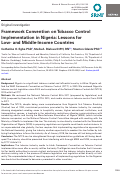 Cover page: Framework Convention on Tobacco Control Implementation in Nigeria: Lessons for Low- and Middle-Income Countries