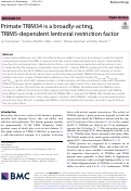 Cover page: Primate TRIM34 is a broadly-acting, TRIM5-dependent lentiviral restriction factor.