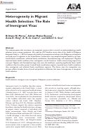 Cover page: Heterogeneity in Migrant Health Selection: The Role of Immigrant Visas