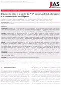 Cover page: Distance to clinic is a barrier to PrEP uptake and visit attendance in a community in rural Uganda.