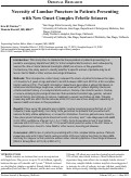 Cover page: Necessity of Lumbar Puncture in Patients Presenting with New Onset Complex Febrile Seizures