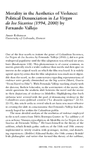 Cover page: Morality in the Aesthetics of Violence: Political Denunciation in La Virgen de los Sicarios (1994, 2000) by Fernando Vallejo