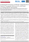 Cover page: Evaluating the Performance of Pathogen-Targeted Positron Emission Tomography Radiotracers in a Rat Model of Vertebral Discitis-Osteomyelitis