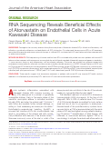 Cover page: RNA Sequencing Reveals Beneficial Effects of Atorvastatin on Endothelial Cells in Acute Kawasaki Disease