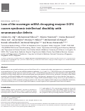 Cover page: Loss of the scavenger mRNA decapping enzyme DCPS causes syndromic intellectual disability with neuromuscular defects.