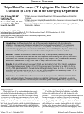 Cover page: Triple Rule Out versus CT Angiogram Plus Stress Test for Evaluation of Chest Pain in the Emergency Department