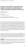 Cover page: Bearing False Witness Under Pressure: Implicit and Explicit Components of Stereotype-Driven Memory Distortions