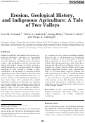 Cover page: Erosion, Geological History, and Indigenous Agriculture: A Tale of Two Valleys