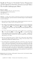 Cover page: Significant Changes to Twentieth-Century Temperature and Precipitation in the Sierra Nevada near Lake Tahoe: The Possible Anthropogenic Effect