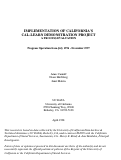 Cover page of Implementation of California's Cal-Learn Demonstration  Project, A Process Evaluation: Program Operation From July  1996 Through December 1997