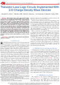 Cover page: Transistor-Less Logic Circuits Implemented With2-D Charge Density Wave Devices