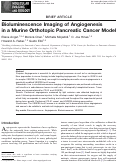 Cover page: Bioluminescence Imaging of Angiogenesis in a Murine Orthotopic Pancreatic Cancer Model