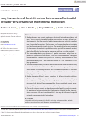 Cover page: Long transients and dendritic network structure affect spatial predator–prey dynamics in experimental microcosms