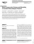 Cover page: Mean Corpuscular Volume and Mortality in Incident Hemodialysis Patients