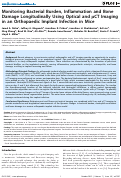 Cover page: Monitoring Bacterial Burden, Inflammation and Bone Damage Longitudinally Using Optical and μCT Imaging in an Orthopaedic Implant Infection in Mice