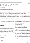 Cover page: Climate Change Impacts on Mental Health Will Lead to Increased Digitization of Mental Health Care