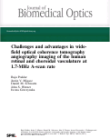 Cover page: Challenges and advantages in wide-field optical coherence tomography angiography imaging of the human retinal and choroidal vasculature at 1.7-MHz A-scan rate