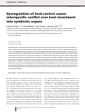 Cover page: Dysregulation of host-control causes interspecific conflict over host investment into symbiotic organs.