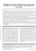 Cover page: Reliability and Validity of Bilateral Ankle Accelerometer Algorithms for Activity Recognition and Walking Speed After Stroke