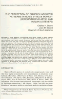 Cover page: The Perception of Complex Acoustic Patterns in Noise by Blue Monkey (Cercopithecus mitis) and Human Listeners