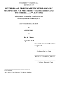 Cover page: Synthesis and Design Cationic Metal-Organic Frameworks for Perchlorate Remediation and Bactericidal Applications