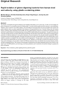 Cover page: Rapid isolation of gluten-digesting bacteria from human stool and saliva by using gliadin-containing plates
