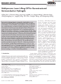 Cover page: Multiprocess Laser Lifting‐Off for Nanostructured Semiconductive Hydrogels