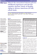 Cover page: What is the association between adverse childhood experiences and late-life cognitive decline? Study of Healthy Aging in African Americans (STAR) cohort study