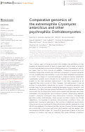 Cover page: Comparative genomics of the extremophile Cryomyces antarcticus and other psychrophilic Dothideomycetes.