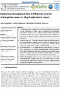 Cover page: Exploring photogrammetric methods to extend Anthophilia research (Big-Bee) interim report