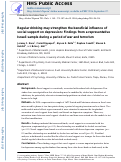 Cover page: Regular drinking may strengthen the beneficial influence of social support on depression: Findings from a representative Israeli sample during a period of war and terrorism