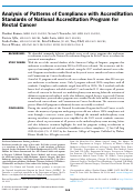 Cover page: Analysis of Patterns of Compliance with Accreditation Standards of National Accreditation Program for Rectal Cancer.