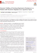 Cover page: Genomic Profiling of Evolving Daptomycin Resistance in a Patient with Recurrent Staphylococcus argenteus Sepsis.