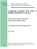 Cover page: Comparing Computer Run Time of Building Simulation Programs