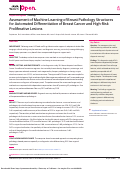 Cover page: Assessment of Machine Learning of Breast Pathology Structures for Automated Differentiation of Breast Cancer and High-Risk Proliferative Lesions