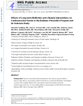 Cover page: Effects of Long-term Metformin and Lifestyle Interventions on Cardiovascular Events in the Diabetes Prevention Program and Its Outcome Study