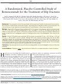 Cover page: A Randomized, Placebo-Controlled Study of Romosozumab for the Treatment of Hip Fractures