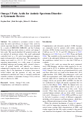 Cover page: Omega-3 Fatty Acids for Autistic Spectrum Disorder: A Systematic Review