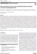 Cover page: Pollen specialist bee species are accurately predicted from visitation, occurrence and phylogenetic data.