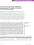 Cover page: From CFTR biology toward combinatorial pharmacotherapy: expanded classification of cystic fibrosis mutations