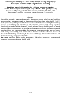 Cover page: Assessing the Validity of Three Tasks of Risk-Taking Propensity: Behavioral Measure and Computational Modeling