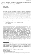 Cover page: Leaders: Privilege, Sacrifice, Opportunity, and Personnel Economics in the American Civil War