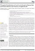 Cover page: Geospatial Distributions of Lead Levels Found in Human Hair and Preterm Birth in San Francisco Neighborhoods