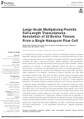 Cover page: Large-Scale Multiplexing Permits Full-Length Transcriptome Annotation of 32 Bovine Tissues From a Single Nanopore Flow Cell