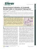 Cover page: Electrochemical Lithiation of Covalently Bonded Sulfur in Vulcanized Polyisoprene