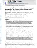 Cover page: Stress‐induced plasma cortisol concentrations in infancy are associated with later parenting behaviors in female rhesus macaques (Macaca mulatta)