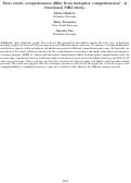 Cover page: Does simile comprehension differ from metaphor comprehension? -A functional MRI study-